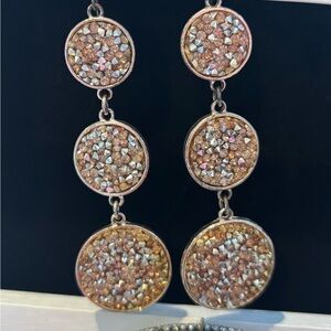 Elegant Rose Gold and Silver Dangle Earrings